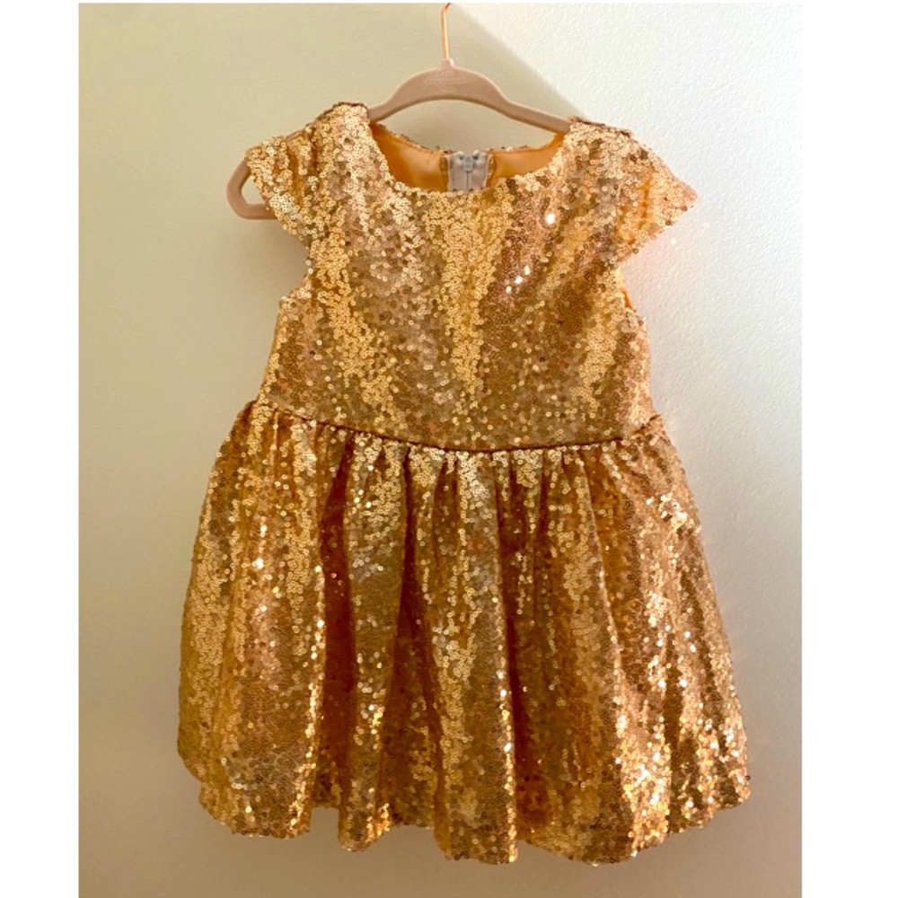 Rose Gold Sequin Party Dress 12-18 Months